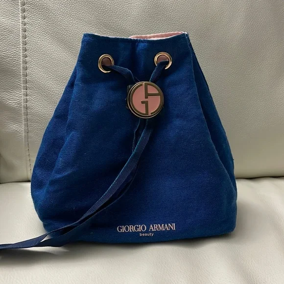 Giorgio Armani  Beauty My Way Blue makeup bag pouch - Picture 3 of 11